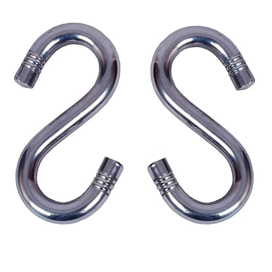 Heavy Duty Stainless Steel for Hanging, Wall Hanging, Curtain Steel, Cradle for Ceiling, S Type Hook, Decorative for Kitchen Wall, Key Hook, Jhula Swing - SparesDeal