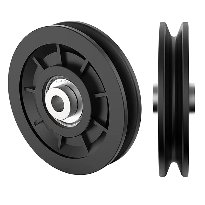 Nylon Ball Bearings Pully Wheel Heavy Duty Gym Equipment Steel Wire Rope V Belt Pulley Wheel, Gym Kit, Pull up bar Wall Mounted Pulley Rope, Home Gym Exercise Equipment 1 Nos - SparesDeal