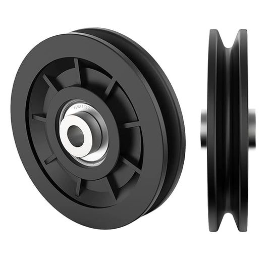 Nylon Ball Bearings Pully Wheel Heavy Duty Gym Equipment Steel Wire Rope V Belt Pulley Wheel, Gym Kit, Pull up bar Wall Mounted Pulley Rope, Home Gym Exercise Equipment 1 Nos - SparesDeal